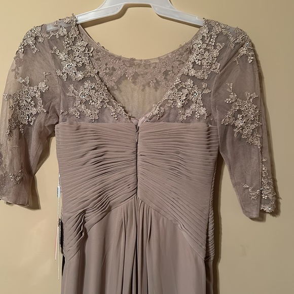 J J’s house custom made taupe wedding special occasion gown custom prom dress - Picture 4 of 8